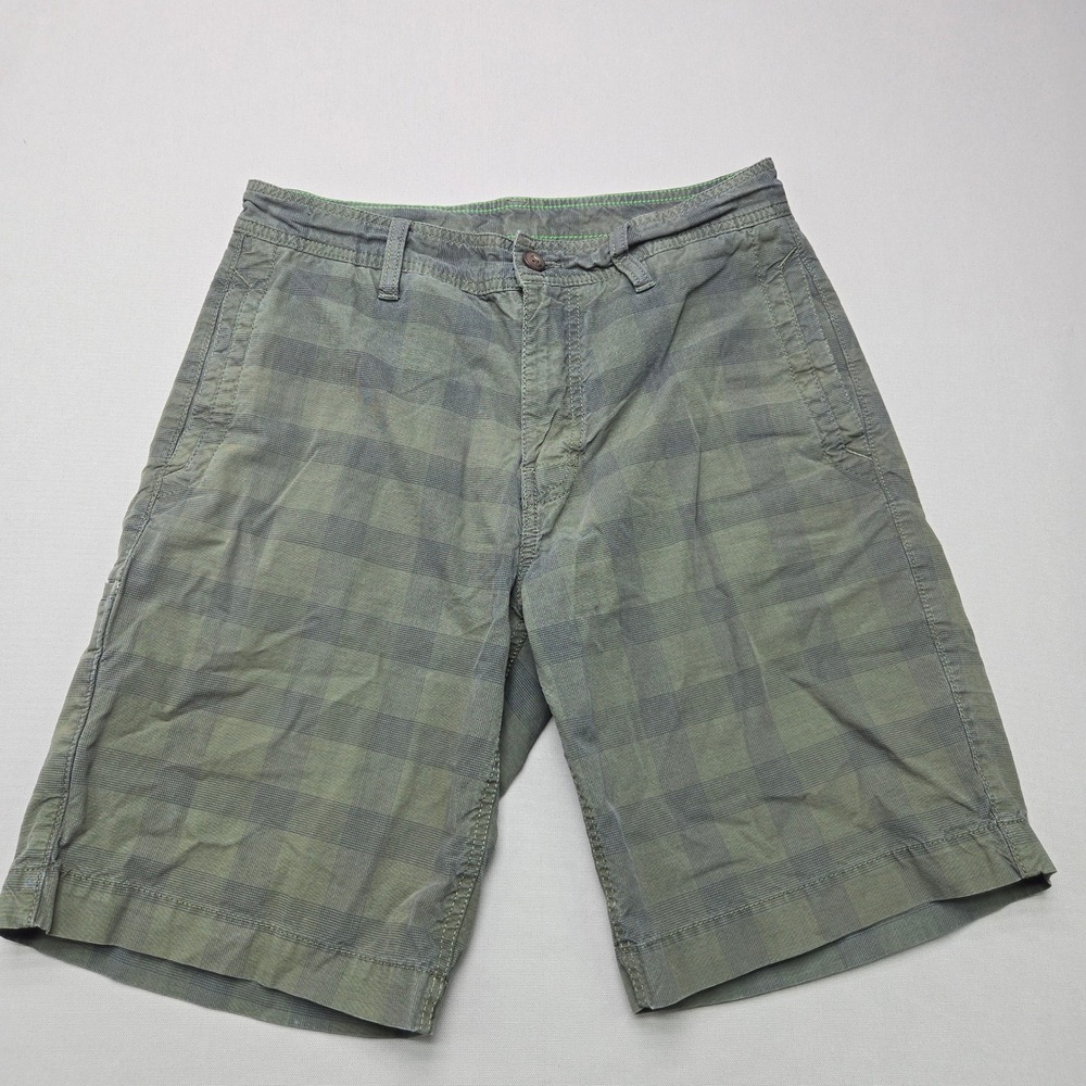 The North Face Shorts CEX4 Plaid Hiking Casual Green Mens Size 30 Regular Fit